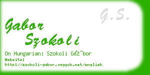 gabor szokoli business card